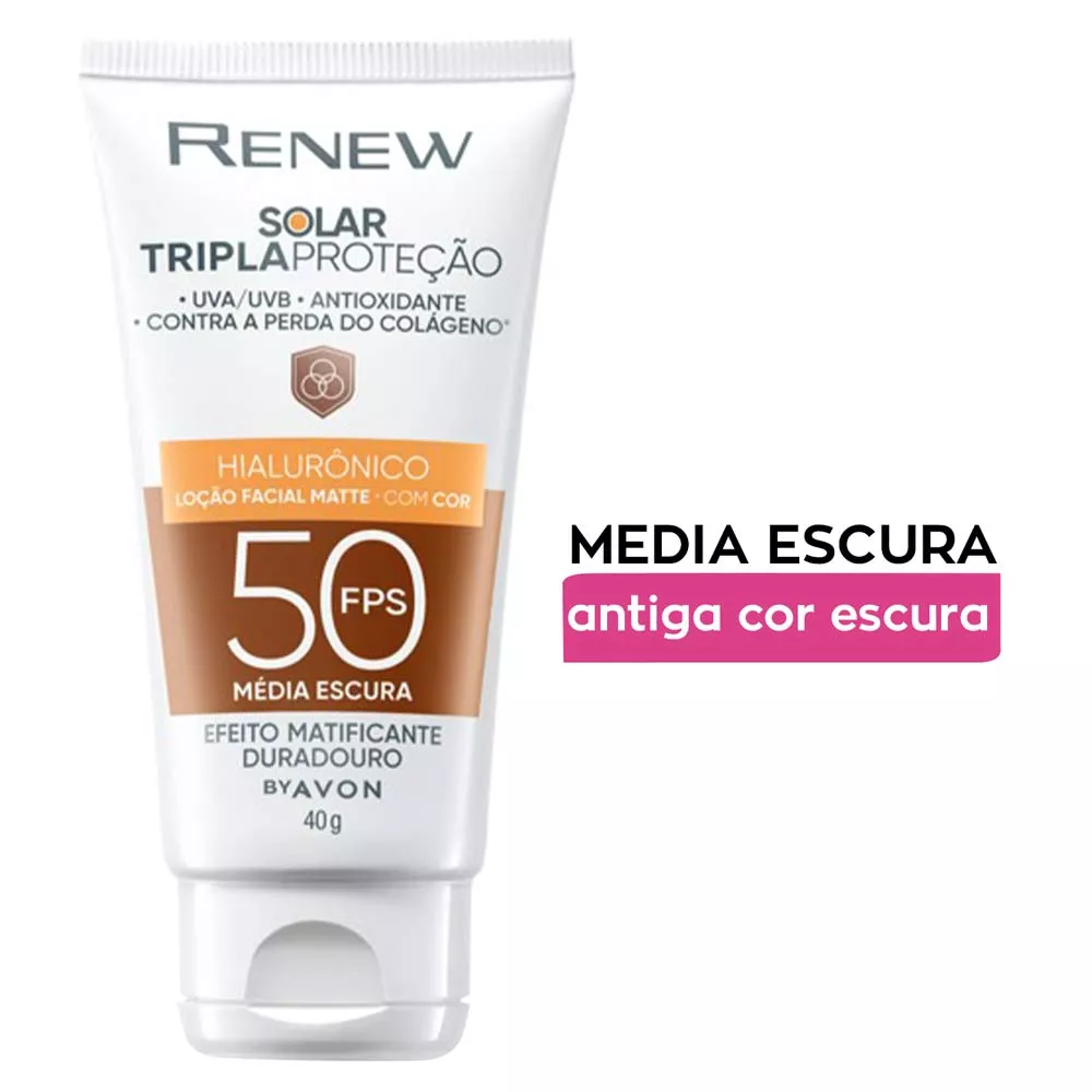 Protetor Solar Renew com Cor Média Escura FPS50 40g