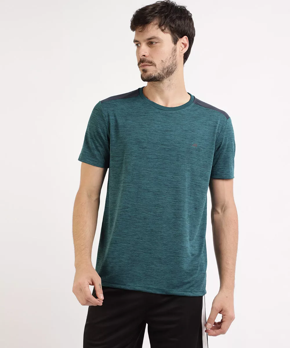 Camiseta Masculina Ace Esportiva Com Recorte Manga Curta Gola Careca Verde
