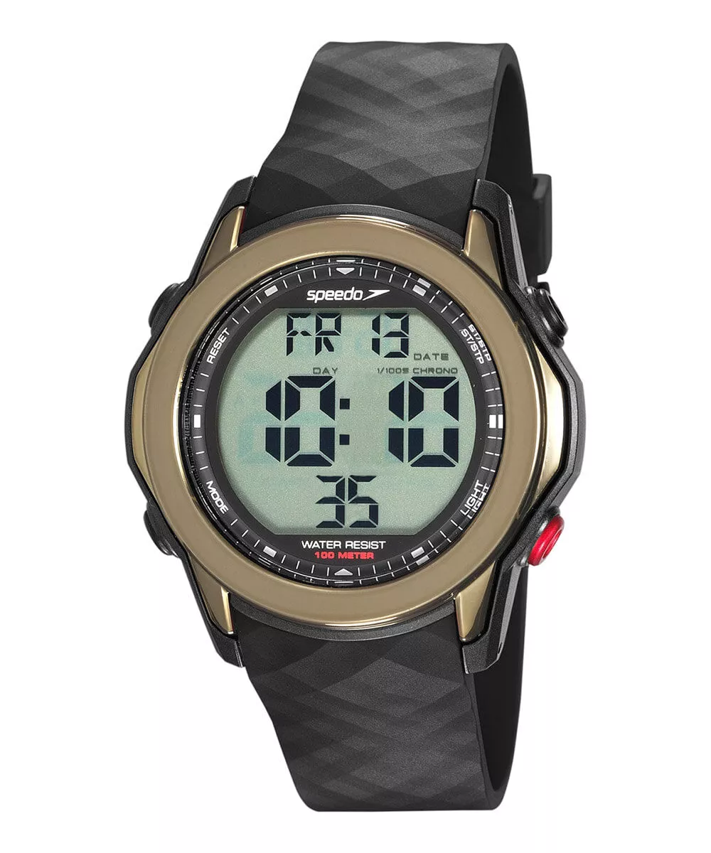 kit de relógio speedo masculino  digital  80648g0evnp1kk +  carregador portátil preto